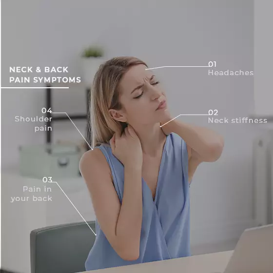 Girl is having neck and back pain