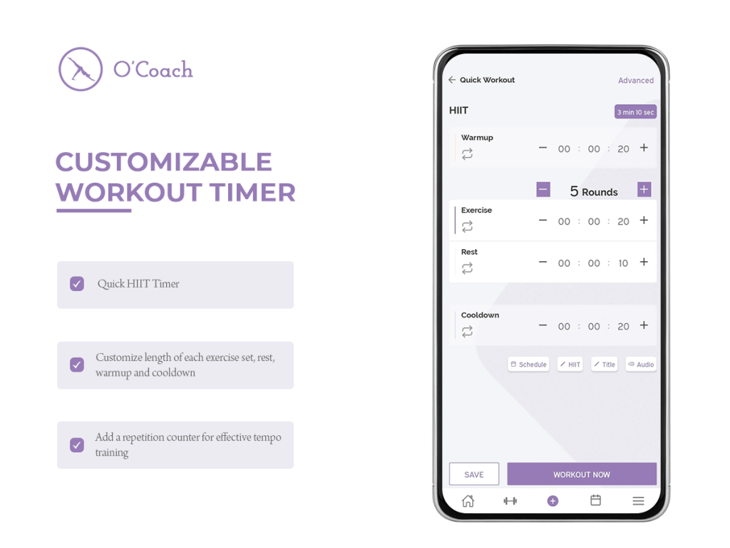 customizable workout timer