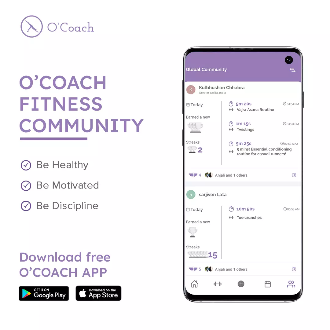 People with workout streaks on O’Coach fitness community.