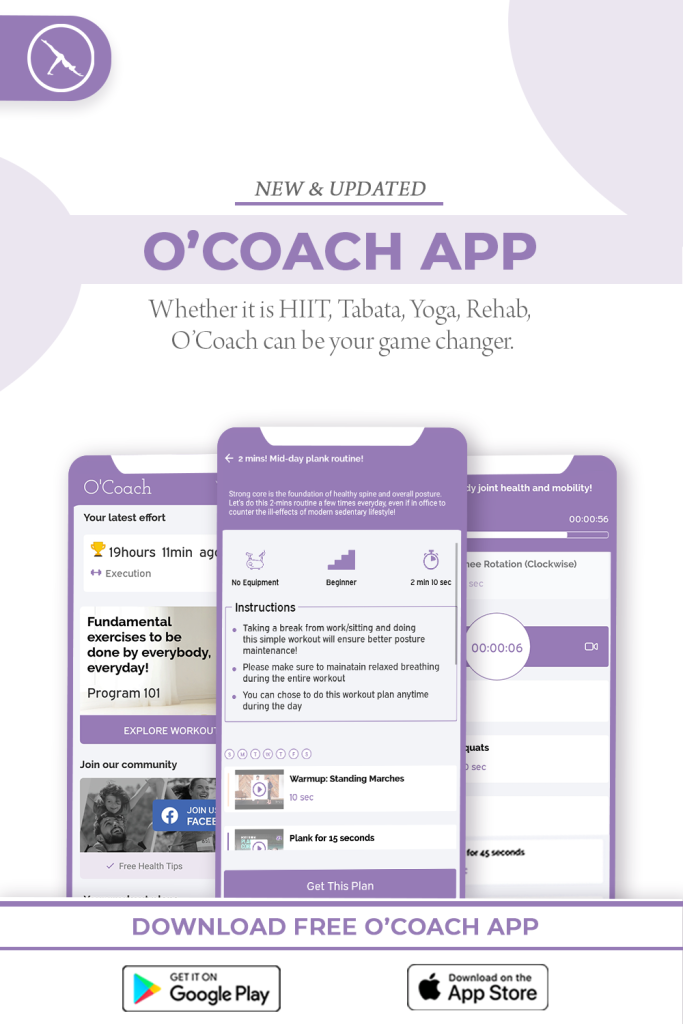 Create your custom Stretching workout with the help of O'Coach custom workout app