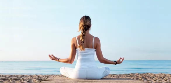 girl is doing yoga