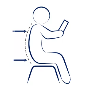 Vector of person sitting on the desk in poor posture