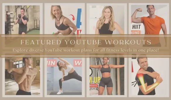 Image with the text written featured youtube video and shown different youtube fitness influencers