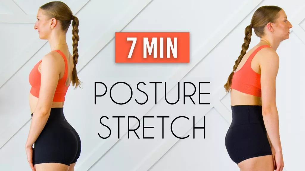 Image with the text written 7 MIN DAILY STRETCH to Fix Your Posture!