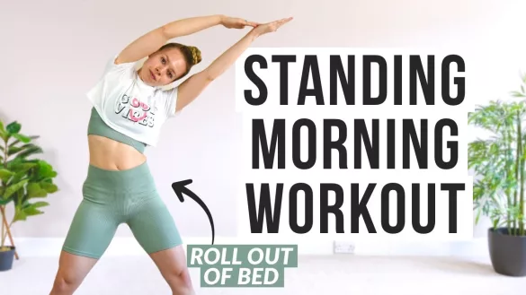 girl is doing 10 mins morning workout