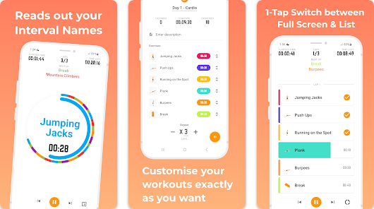 Exercise Timer app screenshots
