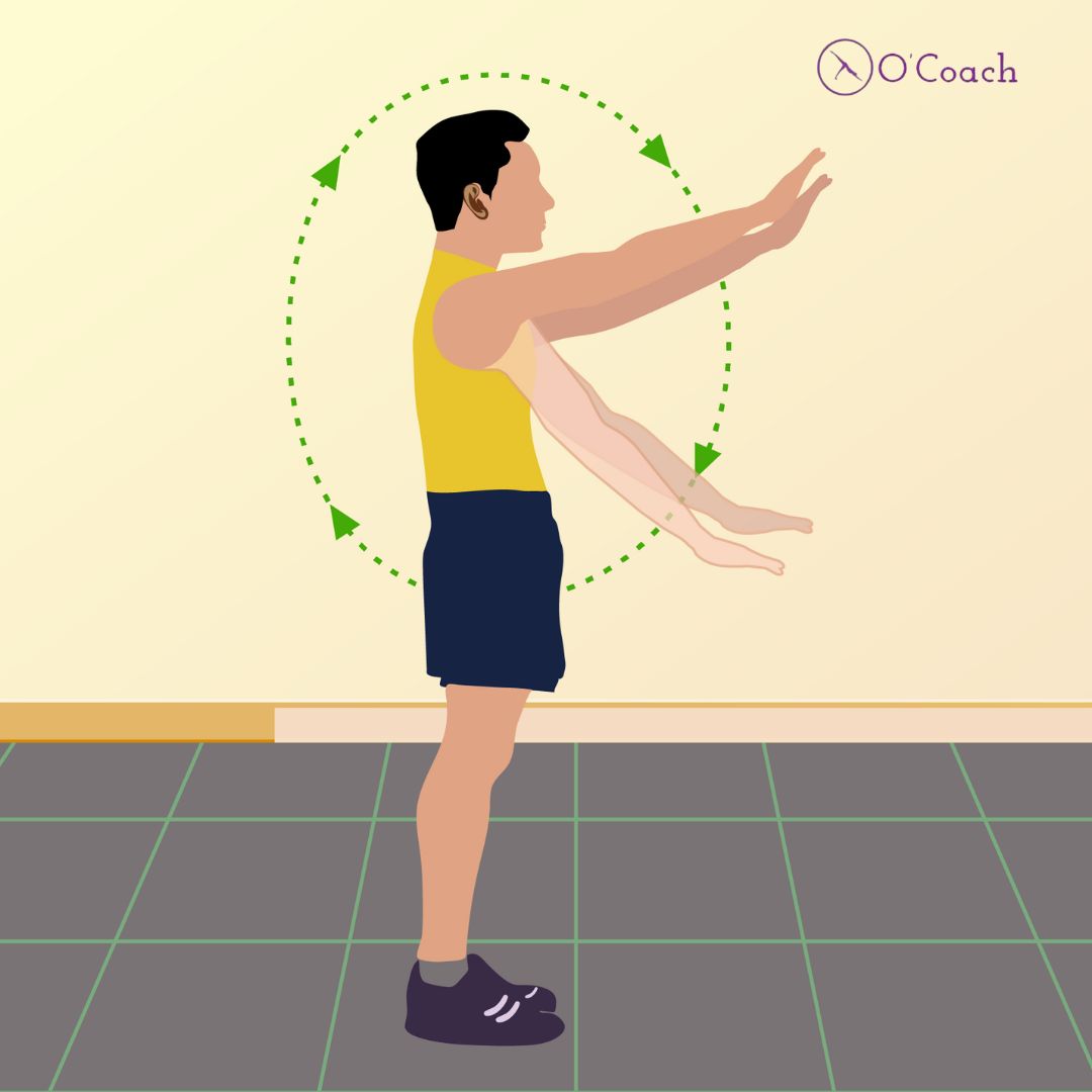 Pull day warm up exercise arm circles - arm rotation exercise