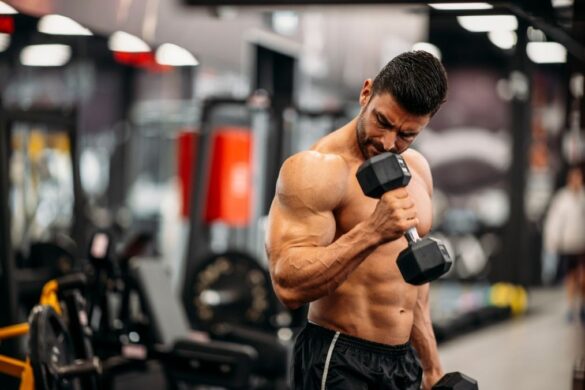 Person training using BCAAs for muscle recovery and performance