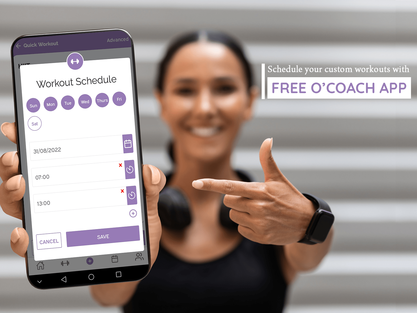 Schedule custom workout with O'Coach custom workout app